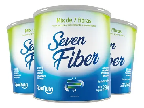 Kit 3x Seven Fiber 260g - Mix De 7 Fibras Super Sabor Sem Sabor