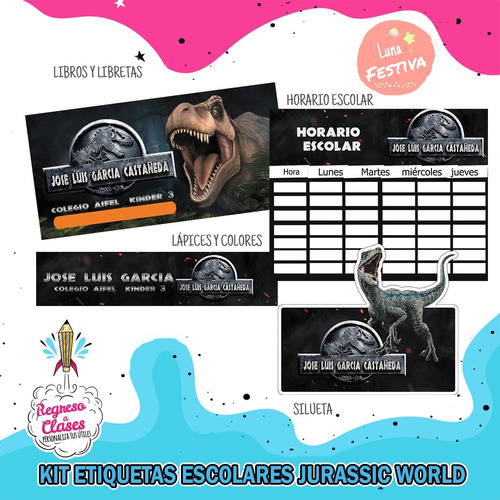 Etiquetas Escolares Jurassic World