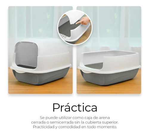 W Caja De Arena For Gatos Cerrada Con Tapa Y Puerta Con