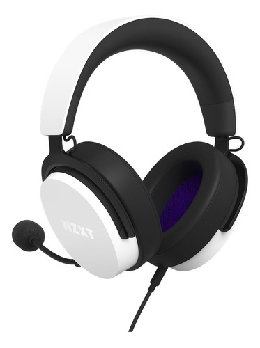 Microfone removível branco Headband Gamer Nzxt Relay de 3,5 mm