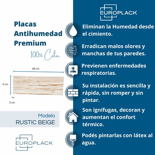 Placas Antihumedad Color Simil Piedra