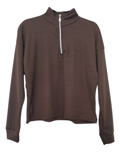 Buzo Con Cuello Alto Y Cierre Buzo Waffle Mujer