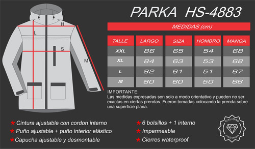 Campera Parka Hombre Impermeable Importada