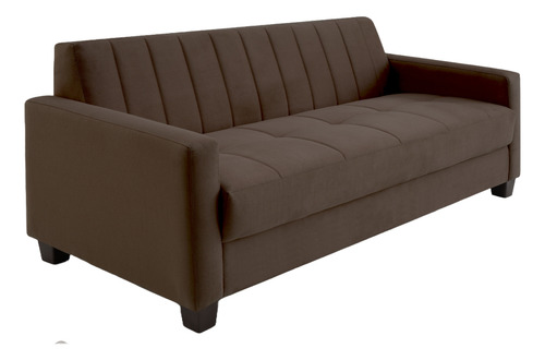 Sofá Fixo 3 Lugares 180cm Bilbao Chocolate Ehwt
