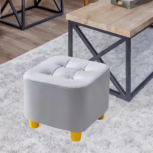 ` Reposapiés Otomano Para Pies, Protección De Suelo Gris