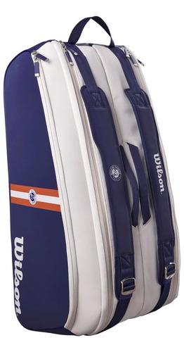 Pacote Roland Garros Super Tour 9 Wilson Blue com raquete branca