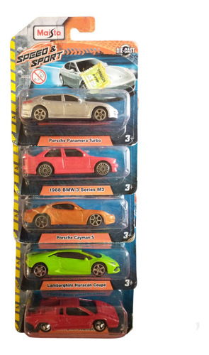 Pack X5 Auto Fresh Metal Colección 1/64 Maisto Originales 