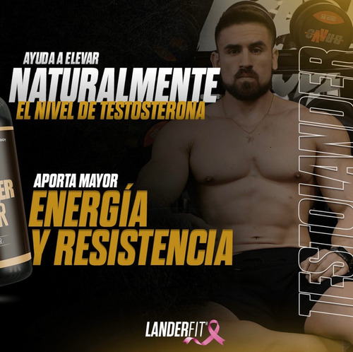 Testolander Booster 120 Caps Landerfit Pro Hormonal Sin Sabor