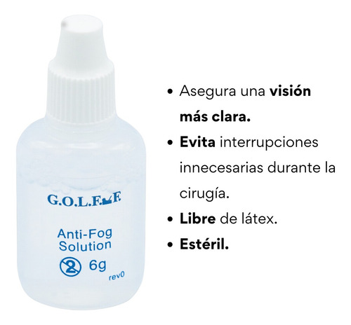 Antiempañante Lente Instrumental Médico Con Esponja 6ml