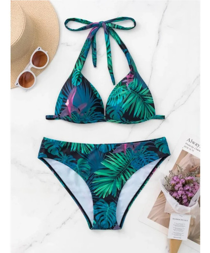 Traje De Baño Bikini | 9618 | Secado Rápido | Tropical Verde Tropical Xl