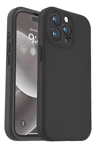 Funda Vooii iPhone 15 Pro Silicona Líquida Negro