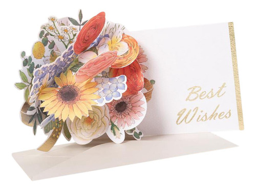Tarjeta De Felicitación De Flor Romántica Con Sobre Rojo