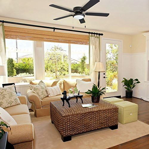 Ventilador De Techo West Hill Portage Bay Hugger 52 Negro Ma