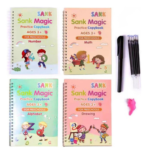 Set De Cuaderno Caligrafia Sank Magic Copy Book Para Niños C