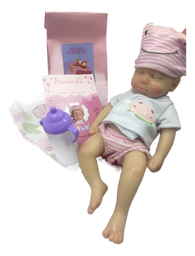 Bebe Reborn 100% Silicona Blanda Flexible 33cm Abre La Boca