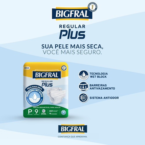 Imagem 3 de 5 de Fralda Bigfral Regular Plus Tamanho P - 9 Unidades