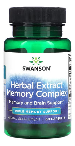 Swanson Herbal Extract Memory Complex 60 Caps, Apoyo Memoria