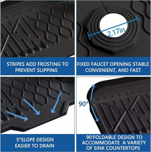 A Tapete De Drenaje Para Grifo Fregadero Cocina Baño Silicon