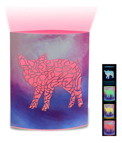 Cota Global Color Changing Led Light Lantern Pig Piglet Art 