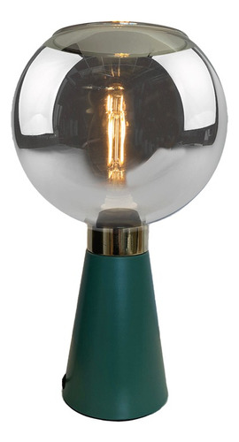 Lámpara De Mesa Vintage Decorativa Portatil Tallin Unilux Estructura Verde