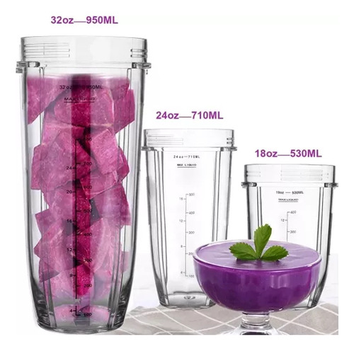 Vaso De 2 × 530 Ml Para Nutri Ninja 1000w Bl480br Bl450