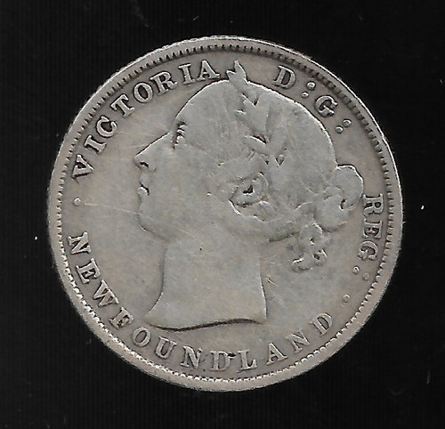 Canada Newfoundland 20 Cents 1882 H Plata Km# 4 Mb
