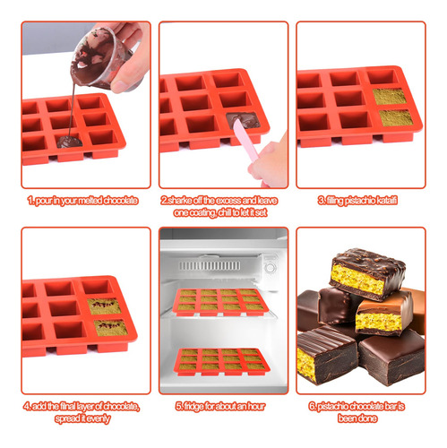 Molde De Barra De Chocolate Mity Rain Modelo Dubai Silicona Color