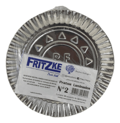 Prato Laminado Para Bolo Confeitado N02 19cm C/10 Fritz