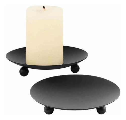 Portavelas Plato 2 Bandejas Decorativas Para Velas De Pilar