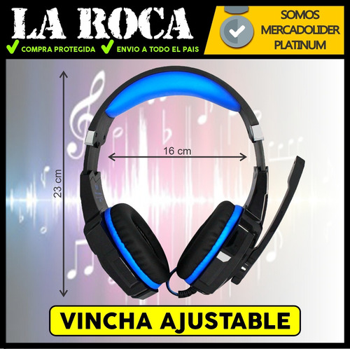 Imagen 7 de 10 de Auricular Gamer Con Microfono Ideal Pc Ps4 Xbox Gaming