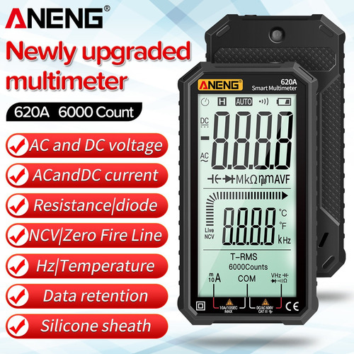 Aneng - Multímetro Digital Ac/dc Con Pantalla Lcd De 4,7 Pul