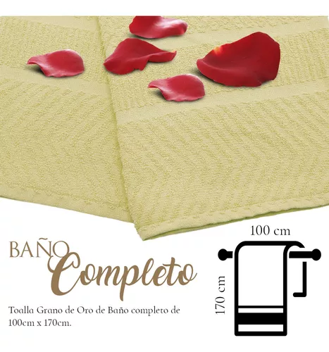 Toalla Grande Baño Completo 100% Algodón Grano De Oro blanco