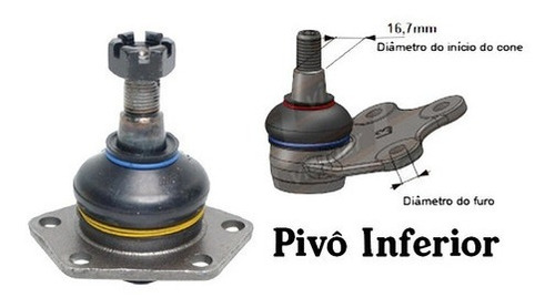 Kit Pivô S10 Blazer 2003 2004 Terminal Direção Bucha Bieleta