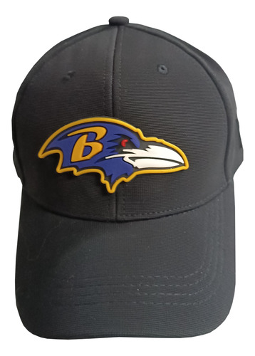 Gorra Nfl Cuervos De Baltimore Con Logo En Goma 3d