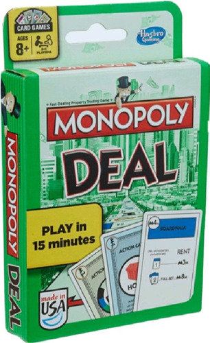 Jogo De Carta Monopoly Deal Hasbro Em Ingles Novo Lacrado