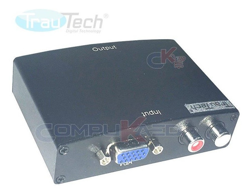 Imagen 1 de 5 de Conversor De Vga A Hdmi Trautech Pc Laptop Vga A Tv Hd Hdmi