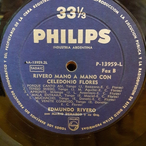 Sin Tapa Disco Edmundo Rivero Celedonio Flores Mano A T0