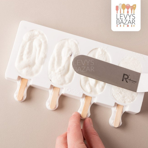 Imagen 8 de 10 de Pack Molde Silicona Para Helado + 50 Palitos Grande Freezer