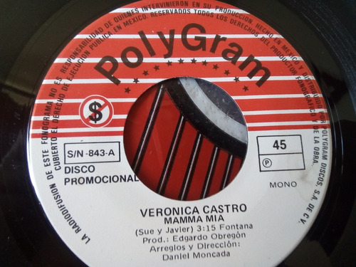 Vinilo Single De Verónica Castro Mamma Mia (95ch
