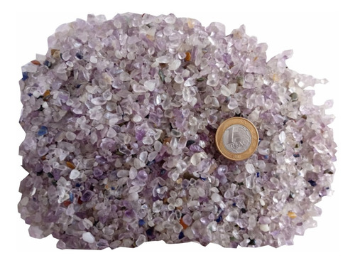 Pedra Natural Cristal Rolada Cascalho Quartzo Ametista 500g