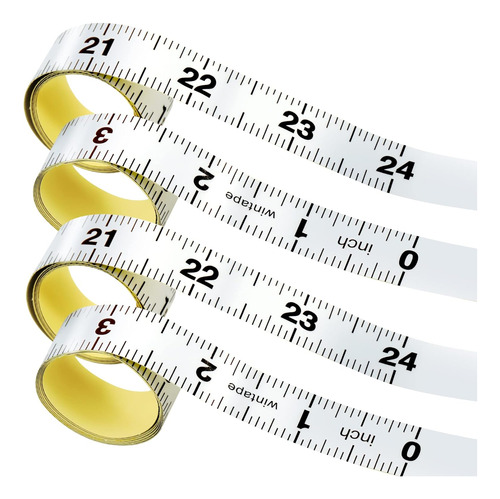 4 Cintas Métricas Autoadhesivas Plateadas Para Banco De Trab