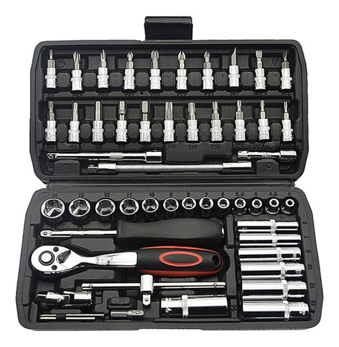 Set Ratchet 1/4 Juego Copas Destornillador 53 Piezas Estuche