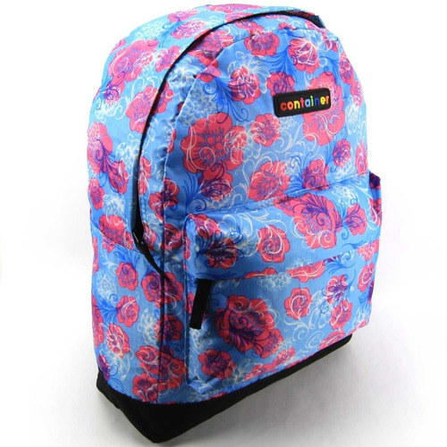 Imagem 6 de 6 de Mochila Container Juvenil Costas Flores Azul 51868