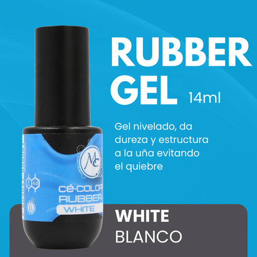 Rubber Gel Colorful De 14ml Para Uñas. Elige Color. Mc Nails Color White
