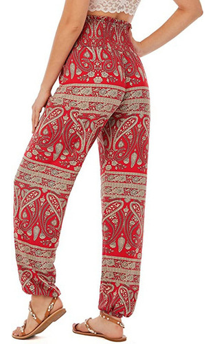 Pantalones Bohemios Hippie Divididos Para Mujer Con Pierna