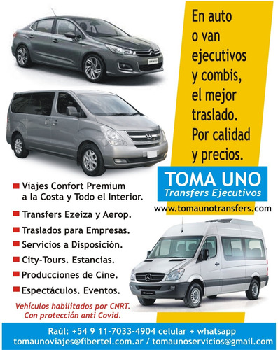 Imagen 1 de 10 de Traslados Con Auto Y Vans Ejecutivas A Ezeiza Y Todo El Pais