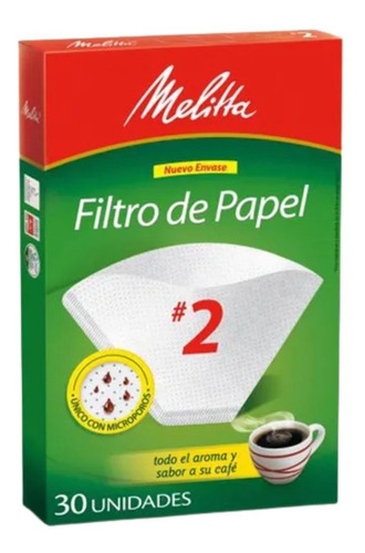 Filtros De Papel N° 2 Melitta 30 Unidades 