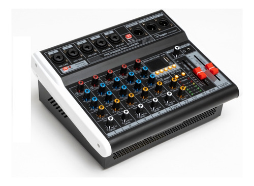 Consola Mixer Potenciada Parquer  Kw-05mt Con Efectos Y Usb