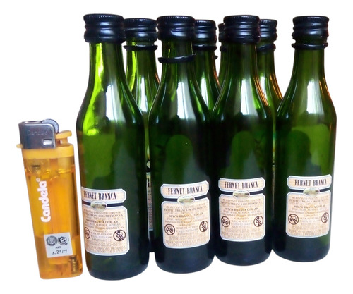 Pack 10 Minibotellas Vacías De Fernet Franca Coleccionables (Usado)