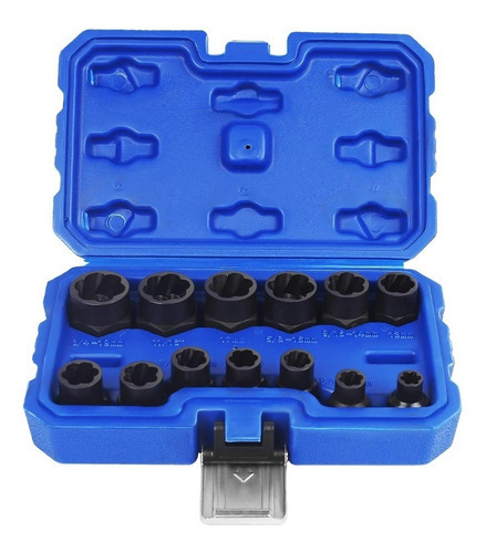Set Dados Extractores Pernos Y Tuercas 13 Pcs 1/4 A 19mm